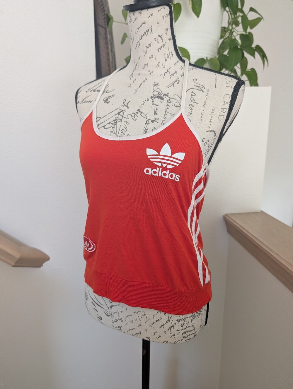 Retro Y2K 2005 Adidas Halter Top - Orange, size M